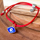 -Evil-Eye-Red-String-Bracelet. Shop at Magic Crystals for Protection. The Red String Bracelet has been worn throughout history in many cultures as a symbol of protection, faith, and good luck and acts as a shield from negativity and actually has many positive effects. In quite a few cultures a red string bracelet is believed to have magical powers.