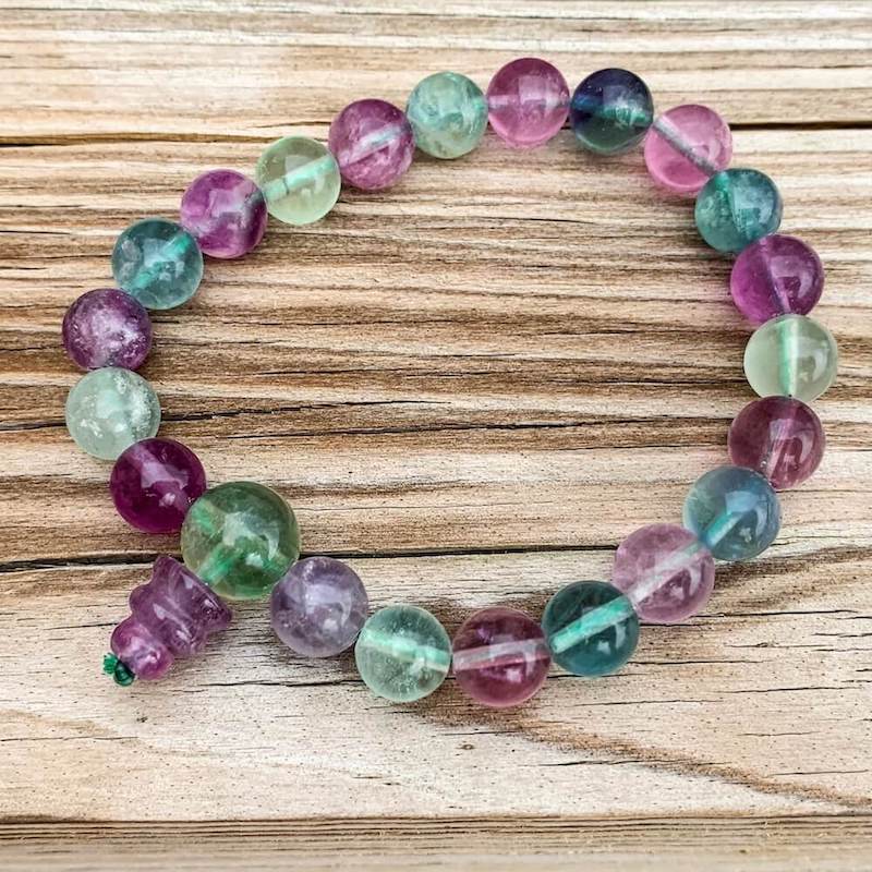 Looking for Fluorite Mala Beads Bracelet? Shop at Magic Crystals for Fluorite Jewelry. Grade A++ Fluorite Crystal Bead Bracelet 8mm, Genuine Fluorite Gemstone Bracelet, Protection Relieves Stress Anxiety Gift for Men & Women. FREE SHIPPING available.