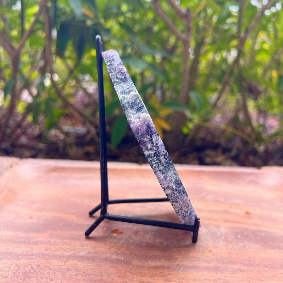 Quality Rainbow Fluorite Slab, Polished Fluorite Crystal, Natural Home Decor from MagicCrystals.com ships from Miami, FL since 2018. Polished fluorite crystal features beautiful bands of natural coloring with lovely depth, clarity, and unique internal patterns throughout the piece. 