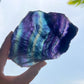 Quality Rainbow Fluorite Slab, Polished Fluorite Crystal, Natural Home Decor from MagicCrystals.com ships from Miami, FL since 2018. Polished fluorite crystal features beautiful bands of natural coloring with lovely depth, clarity, and unique internal patterns throughout the piece. 