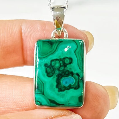 Malachite Sterling Silver Necklace