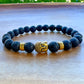 Golden-Buddha-Lava-Bracelet. Lava Stone Natural Beaded Bracelet. Bead Bracelet. Natural Lava Stone Beaded Bracelet - Lava Jewelry - MagicCrystals