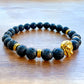 Golden-Lion-Lava-Bracelet. Lava Stone Natural Beaded Bracelet. Bead Bracelet. Natural Lava Stone Beaded Bracelet - Lava Jewelry - MagicCrystals