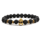 Golden-Warrior-Lava-Bracelet. Lava Stone Natural Beaded Bracelet. Bead Bracelet. Natural Lava Stone Beaded Bracelet - Lava Jewelry - MagicCrystals