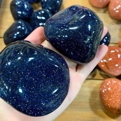 Large-Goldstone-Blue-Polished-Stone Stone Polished Power Stone - Brown Stone - MagicCrystals. XL Polished Power Stone - XL Tumbled StoneXL Polished Power Stone - XL Tumbled Stone