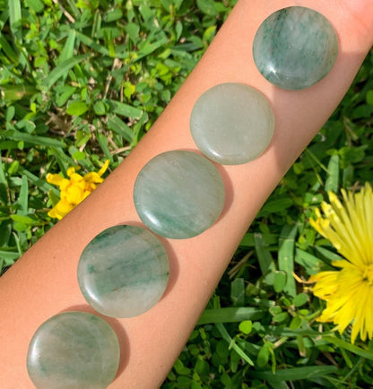 Natural Gemstone Disc Stone - Worry Stone. Rocks and Fossils. Black Tourmaline,  Green Jade,  Clear Quartz,  Lapis Lazuli,  Red jasper , Amethyst, Golden Healer Quartz, Peach Aventurine,  Rose Quartz at MagicCrystals
