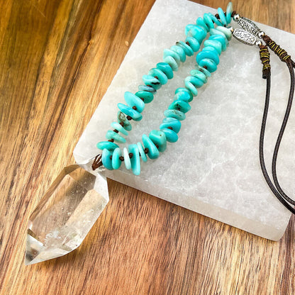 Long Hand-Knotted Mala Crystal Necklace