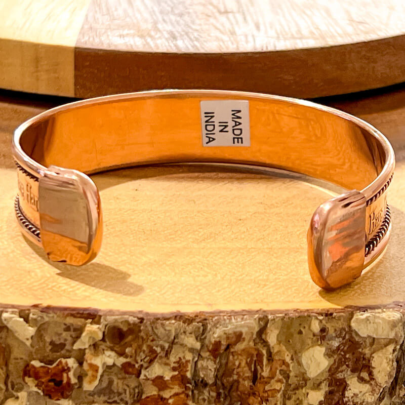 Solid-Copper-Bracelet. Powerful Copper Bracelet Handmade Cuff Wristband. 100 copper, Hare-Rama-Hare-Krsna-Copper-Bracelet
