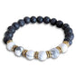 Howlite-Lava-Bracelet. Lava Stone Natural Beaded Bracelet. Bead Bracelet. Natural Lava Stone Beaded Bracelet - Lava Jewelry - MagicCrystals
