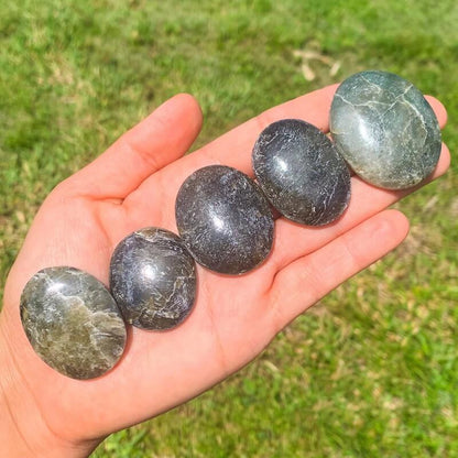    Labradorite-Palm-Stone. Natural Gemstone Palm Stone.Looking for Natural Gemstone Palm Stone - Worry Meditation Stones? Shop at magiccrystals.com . Magic Crystals carries Palmstones - Meditation Stones with FREE SHIPPING AVAILABLE. Empathetic, supporting and glowing with soft, pretty color, this Jade palm stone is a wonderful crystal gift for someone you love.