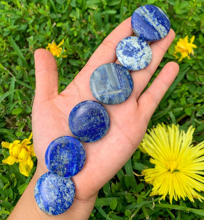 Natural Gemstone Disc Stone - Worry Stone. Rocks and Fossils. Black Tourmaline,  Green Jade,  Clear Quartz,  Lapis Lazuli,  Red jasper , Amethyst, Golden Healer Quartz, Peach Aventurine,  Rose Quartz at MagicCrystals