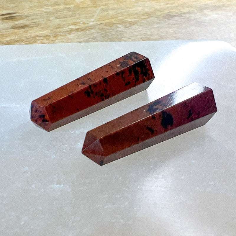 Double Point Stone.    Mahogany-Obsidian-Stone-Double-Point. Natural Double Terminated Point Crystal.- Magic Crystal. Natural Double Terminated Point Crystal - MAGICCRYSTALS