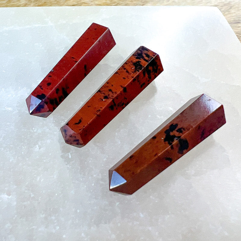 Double Point Stone.    Mahogany-Obsidian-Stone-Double-Point. Natural Double Terminated Point Crystal.- Magic Crystal. Natural Double Terminated Point Crystal - MAGICCRYSTALS