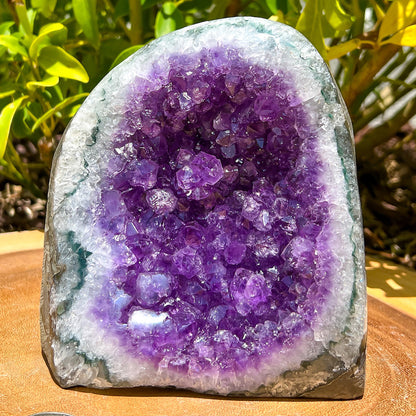 Large Polished Amethyst Geode Cluster - Cathedral Amethyst - Group 3. Amethyst Polished Geode - Cathedral Amethyst - Magic Crystals. Polished Cut Base Amethyst Cluster.