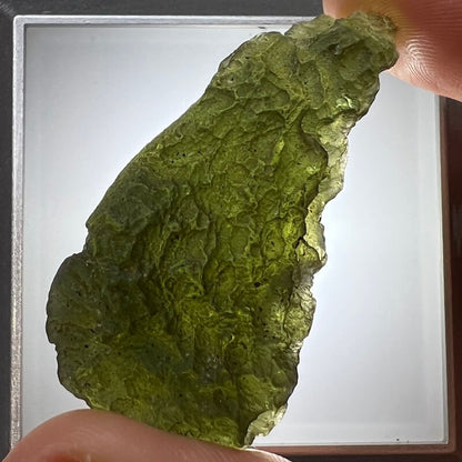 Authentic Czech Moldavite side view