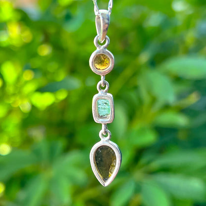 Multicolor Tourmaline Stone Necklace