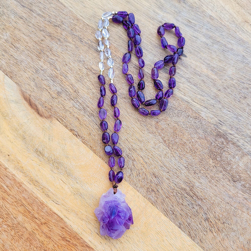Looking for Amethyst Mala Necklace and Prayer Beads Necklace? Shop at Magic Crystals. Natural Amethyst Crystal Necklace for Women, Real Amethyst Quartz Crystal Pendant Necklace for men, Healing Stone Crystal Mineral Energy Necklace, Purple Amethyst Gemstone Energy Necklace, Meditation Protection Necklace, Birthday Gift