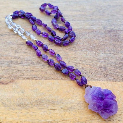 Looking for Amethyst Mala Necklace and Prayer Beads Necklace? Shop at Magic Crystals. Natural Amethyst Crystal Necklace for Women, Real Amethyst Quartz Crystal Pendant Necklace for men, Healing Stone Crystal Mineral Energy Necklace, Purple Amethyst Gemstone Energy Necklace, Meditation Protection Necklace, Birthday Gift