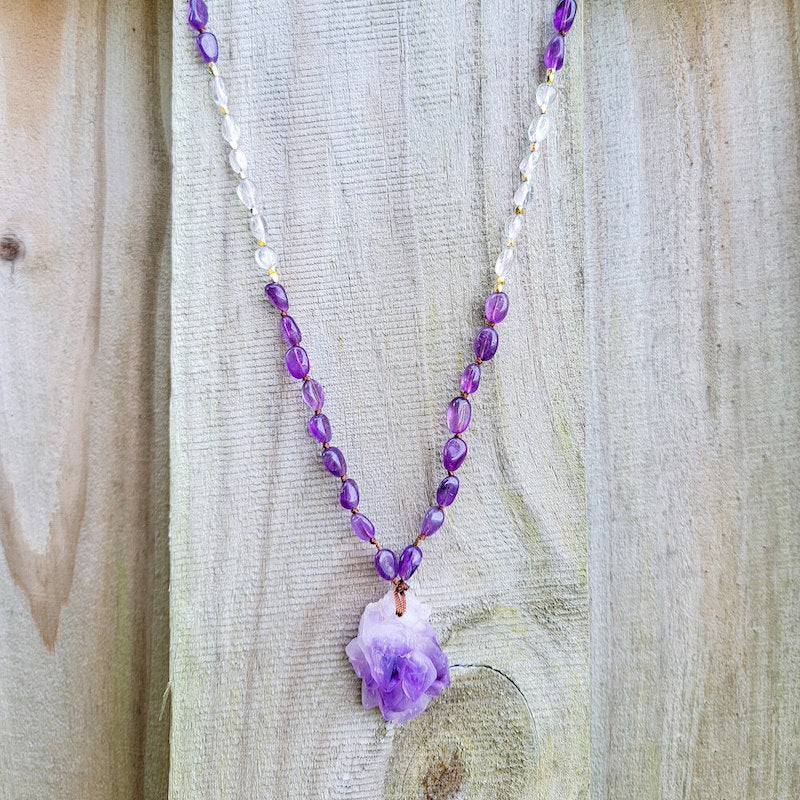Looking for Amethyst Mala Necklace and Prayer Beads Necklace? Shop at Magic Crystals. Natural Amethyst Crystal Necklace for Women, Real Amethyst Quartz Crystal Pendant Necklace for men, Healing Stone Crystal Mineral Energy Necklace, Purple Amethyst Gemstone Energy Necklace, Meditation Protection Necklace, Birthday Gift