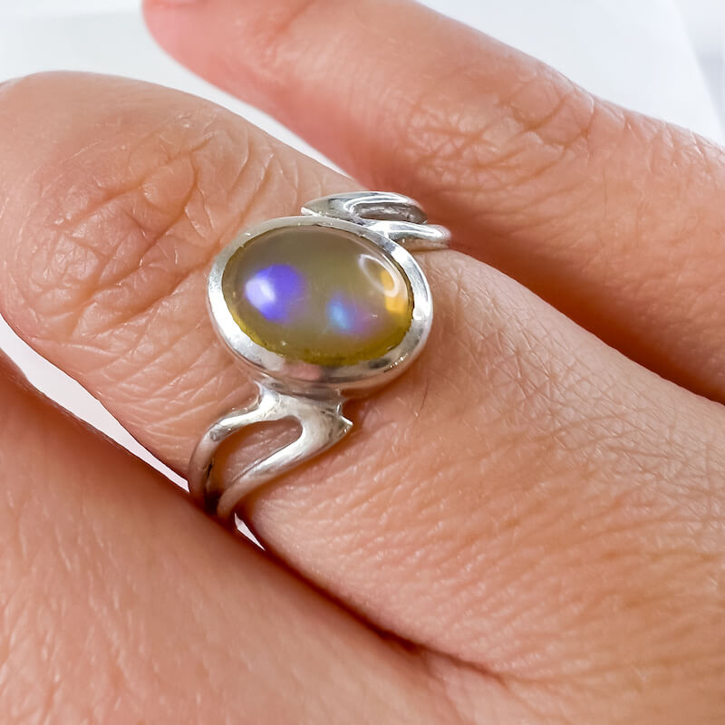 Find the best selection of opal ring here at MagicCrystals.com. Ethiopian Real Opal - 925 Solid Silver Ring - Opal Ring stabilizes mood swings and helps in overcoming fatigue. Our Opal Stone ring - Rough Opal Gemstone 925 Solid Silver, Gift ring, Handmade Birthstone ring. Magic Crystals offers free shipping