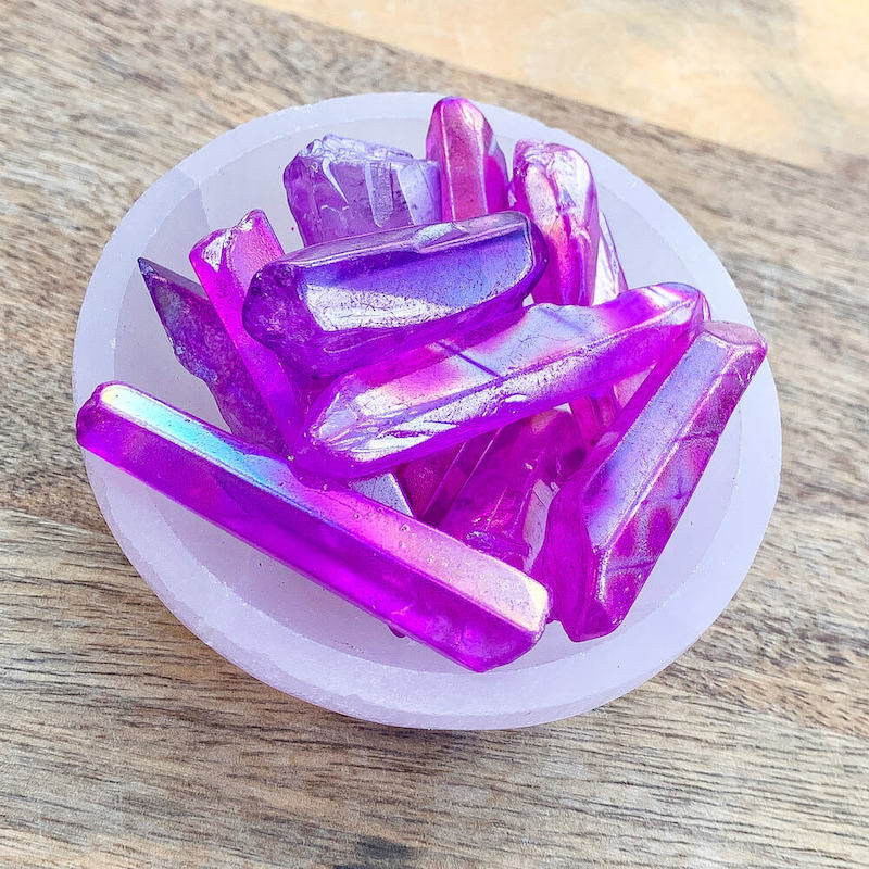 Looking for Purple Aura Quartz Crystal Polished Points Wand? Shop at Magic Crystals. Purple Aura Quartz Points, Purple Aura Point, Purple Aura Quartz with FREE SHIPPING available. These points are perfect for DIY jewelry to make necklaces and pendants.