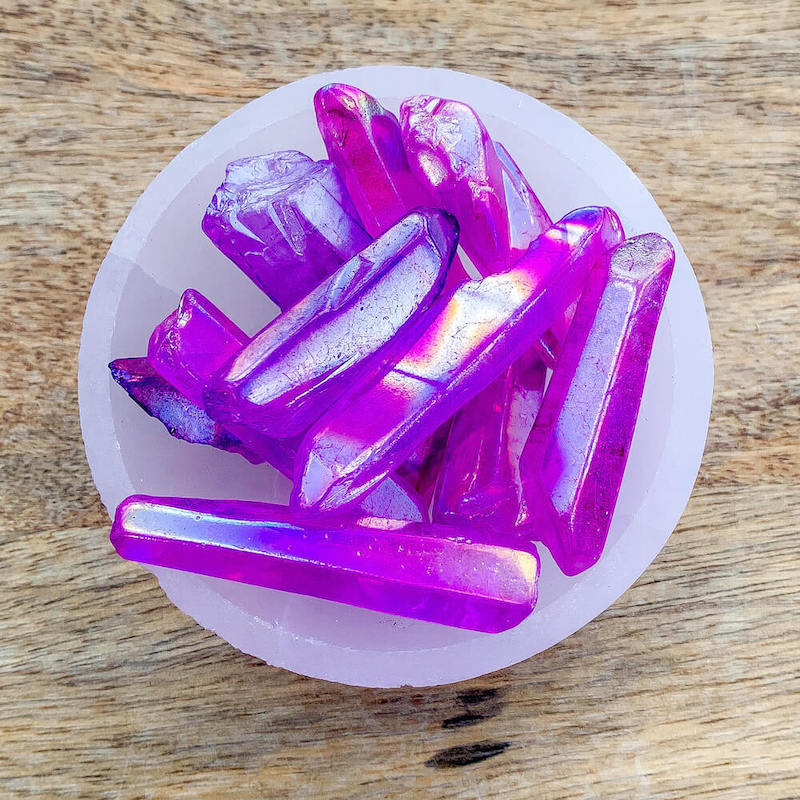 Looking for Purple Aura Quartz Crystal Polished Points Wand? Shop at Magic Crystals. Purple Aura Quartz Points, Purple Aura Point, Purple Aura Quartz with FREE SHIPPING available. These points are perfect for DIY jewelry to make necklaces and pendants.