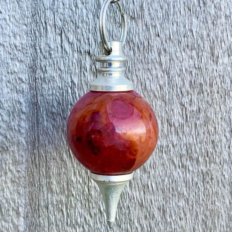 Red Agate Sphere Pendulum. Find Red Agate  Sphere Pendulum - Red Agate  Pendant crystal pendulum dowsing when you shop at Magic Crystals. Red Pendulum.