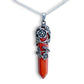 Flower Pendant Necklaces: Gemstone Crystal Necklace - Magic Crystals.  Red-Jasper-Flower-Wrap-Necklace. Flower Wrap Pendant Necklace