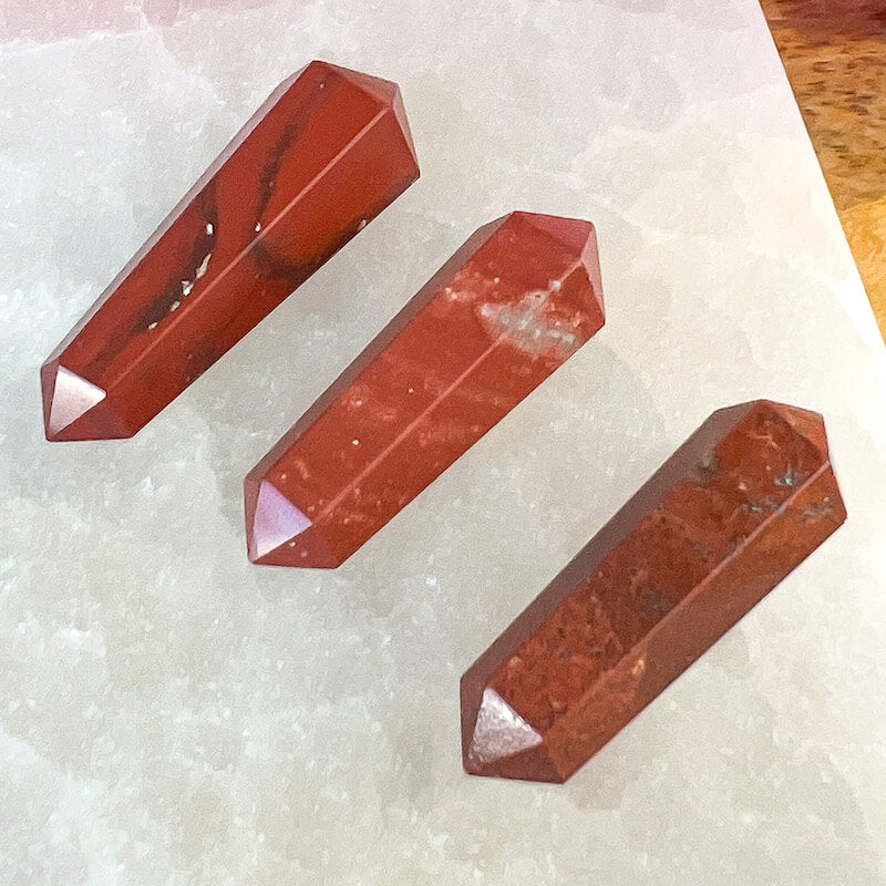 Double Point Stone. Red-Jasper-Stone-Stone-Double-Point. Natural Double Terminated Point Crystal.- Magic Crystal. Natural Double Terminated Point Crystal - MAGICCRYSTALS