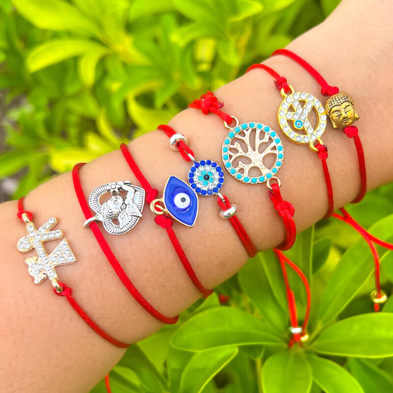 Shop at Magic Crystals for Protection. The Red String Bracelet has been worn throughout history in many cultures as a symbol of protection, faith, and good luck and acts as a shield from negativity and actually has many positive effects. In quite a few cultures a red string bracelet is believed to have magical powers.