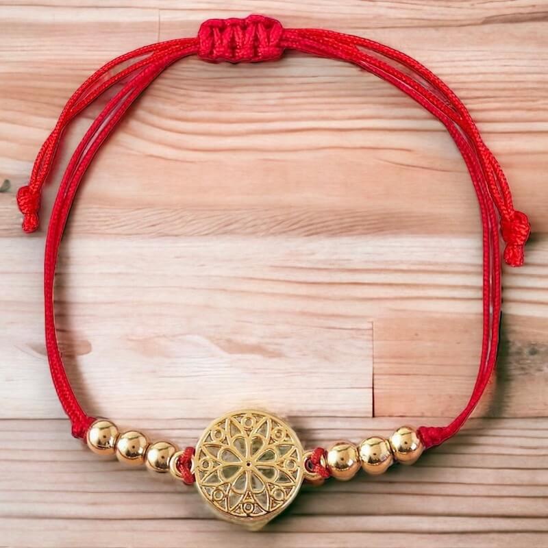 Shop at Magic Crystals for Protection. The Red String Bracelet has been worn throughout history in many cultures as a symbol of protection, faith, and good luck and acts as a shield from negativity and actually has many positive effects. In quite a few cultures a red string bracelet is believed to have magical powers. Seed-Of-Life-Bracelet-Red-String-protection-bracelet