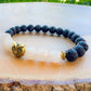 Rose-Quartz-Owl-Lava-Bracelet. Lava Stone Natural Beaded Bracelet. Bead Bracelet. Natural Lava Stone Beaded Bracelet - Lava Jewelry - MagicCrystals