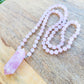 Shop beautiful hand-crafted Rose Quartz Mala Beads Necklace. High-quality Rose Quartz Prayer Beads and Rose Quartz Jewelry at Magic Crystals. Inspiring People To Practice Yoga and Meditation. Check out our Mala Necklaces Collection. Mala beads are a string of beads that are used in a meditation practice.