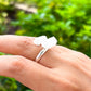 Real-Selenite-Ring. Shop for Adjustable Dual Crystal Ring - Chakra Ring Jewelry from Magic crystals. 2 points crystal ring for creativity, passion, wisdom, and love. Activate your chakra. Birthstone Rings. Pure Natural Raw Healing Crystal for Women, men. Minimal Gemstone Rings, Chunky crystal rings, Raw gemstone rings, Raw crystal rings.