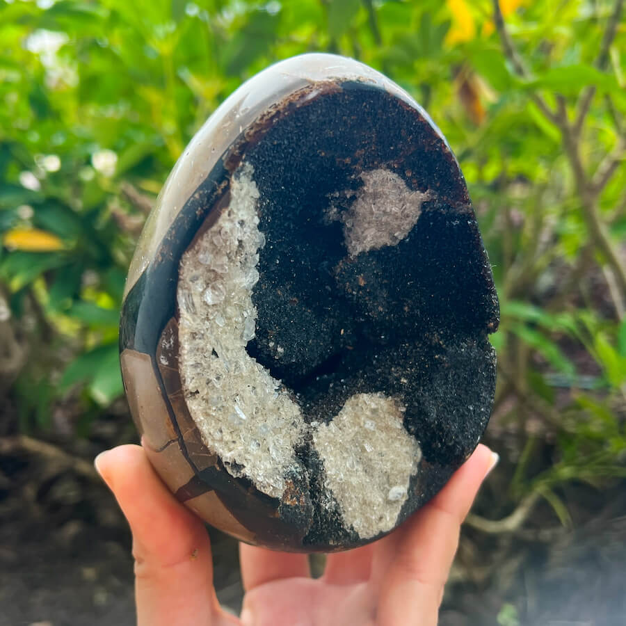 Natural Septarian Crystal Egg UV Reactive Stone Spiritual Healing Crystal Protection Meditation Glowing Energy Dragon Stone Home Decor Gift - MagicCrystals.com