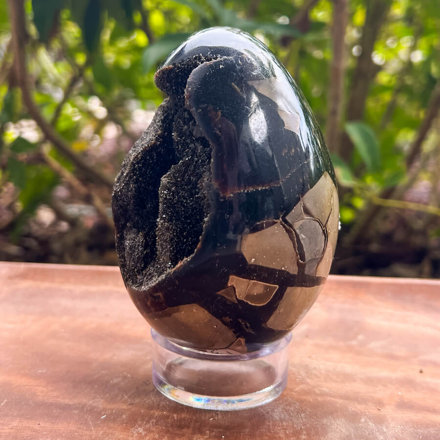 Natural Septarian Crystal Egg UV Reactive Stone Spiritual Healing Crystal Protection Meditation Glowing Energy Dragon Stone Home Decor Gift - MagicCrystals.com