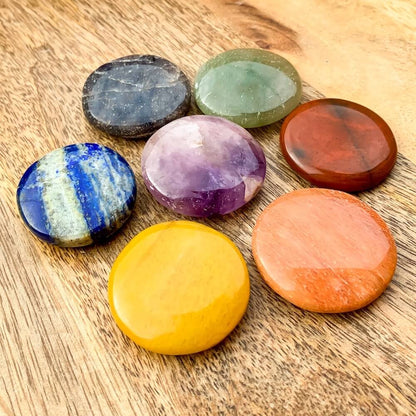 Buy Magic Crystals 7 Chakras Thumb Worry Healing Stone Pocket Palm Stone Crystals Therapy. The Chakra Healing Set was designed to help balance, align and cleanse your 7 chakras. Disc sets of seven chakra stones. FREE SHIPPING available.