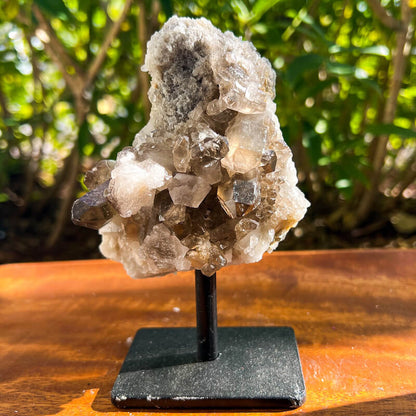 Smoky Quartz Druzy on Stand