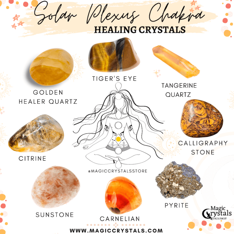 Looking for Solar Plexus Chakra Crystals? Shop at MagicCrystals.com for Crystals for Solar Plexus Chakra Opening. This chakra kit includes 9 Energy Healing Gemstones for Sacral Chakra focus on confidence and will-power. FREE SHIPPING available. Sacral Chakra known as Manipura.