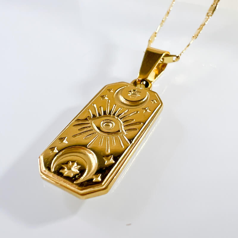 18K Gold Plated Boho Pendant Necklace