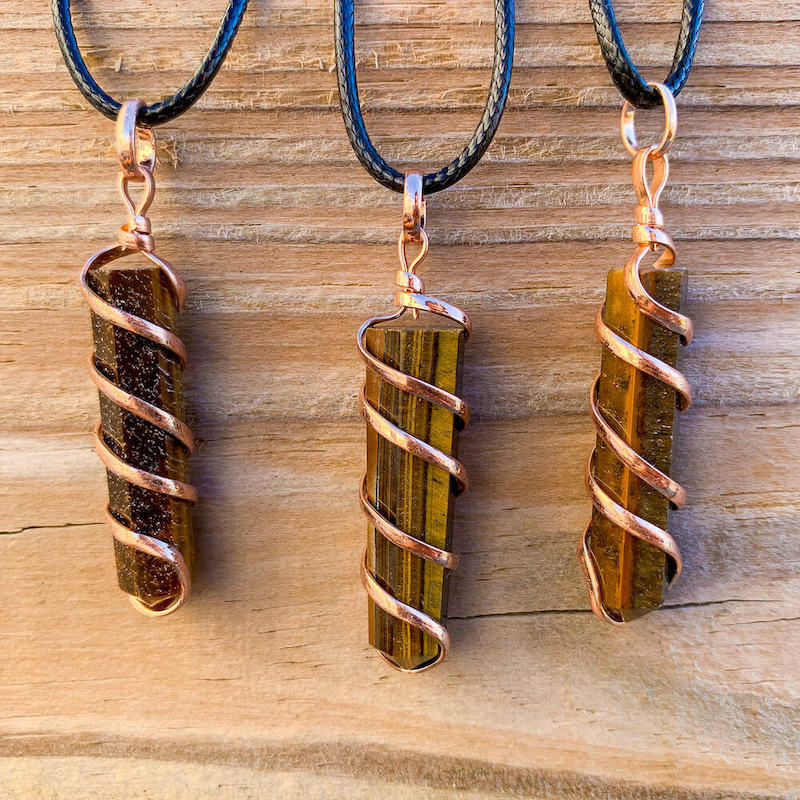 Tiger Eye Stone Pendant Handmade Crystal Necklace from MagicCrystals. High quality yellow tiger eye. Find a wide variety of yellow tiger eye jewelry. Handmade Tiger eye pieces for mother's day, Christmas, halloween, gift. Yellow Tiger Eye Pendant Necklace