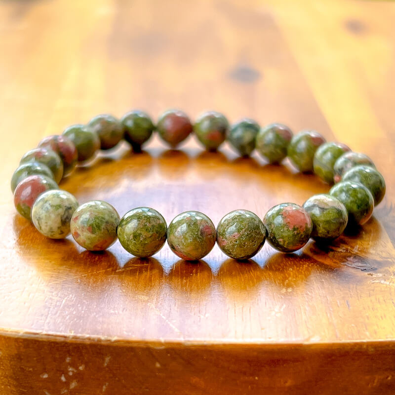 8 mm-Unakite-Stone-Gemstone Beaded Bracelet - MagicCrystals.Check out our Gemstone Beaded Bracelet made of polished stone - 8mm Crystal Stone bracelet. This are the very Best and Unique Handmade items from MagicCrystals.com Crystal Bracelet, Gemstone bracelet, Minimalist Crystal Jewelry, Trendy Summer Jewelry, Gift for him and her.