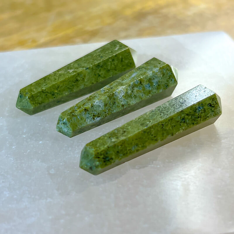 Double Point Stone. Vesuvianite-Stone-Stone-Double-Point. Natural Double Terminated Point Crystal.- Magic Crystal. Natural Double Terminated Point Crystal - MAGICCRYSTALS