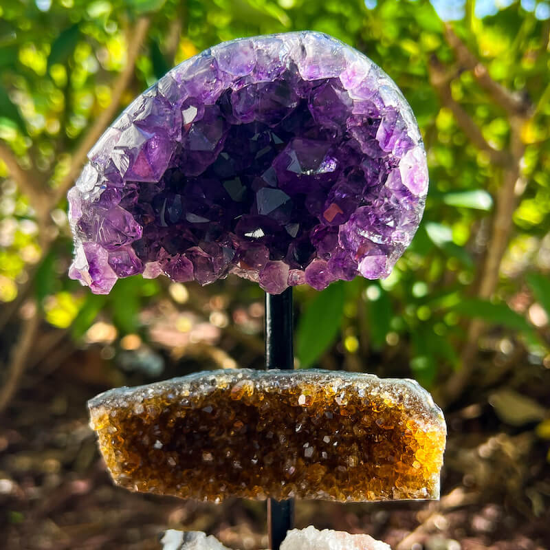 Amethyst, Citrine & Clear Quartz Crystal Set for Abundance, Clarity & Spiritual Growth