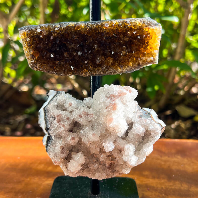 Amethyst, Citrine & Clear Quartz Crystal Set for Abundance, Clarity & Spiritual Growth