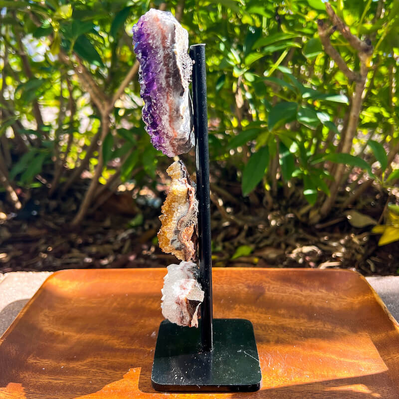 Amethyst, Citrine & Clear Quartz Crystal Set for Abundance, Clarity & Spiritual Growth