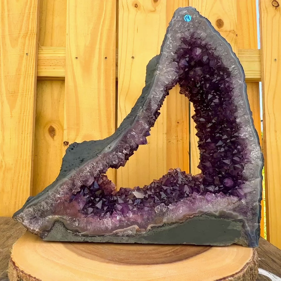 Buy Magic Crystals - Large Druzy Amethyst Cathedral, Amethyst Stone, Purple Amethyst Point, Amethyst Crystal Window double sided Amethyst Tower, Power Point at Magic Crystals. Natural Amethyst Gemstone for PROTECTION, PEACE, INSPIRATION. Magiccrystals.com offers FREE SHIPPING and the best quality gemstones.