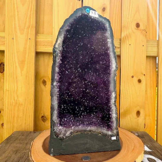 Amethyst-Cathedral-93 . Buy Magic Crystals - Large Druzy Amethyst Cathedral, Amethyst Stone, Purple Amethyst Point, Stone Point, Crystal Point, Amethyst Tower, Power Point at Magic Crystals. Natural Amethyst Gemstone for PROTECTION, PEACE, INSPIRATION. Magiccrystals.com offers FREE SHIPPING and the best quality gemstones.