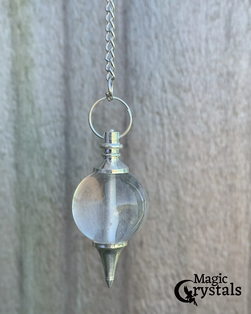 Clear Quartz Sphere Pendulum. Find  Clear Quartz Sphere Pendulum -   Clear Quartz Pendant crystal pendulum dowsing when you shop at Magic Crystals. White Pendulum.