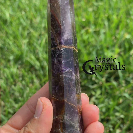 Amethyst Polished Stone Obelisk | Magic Crystals. These amethyst obelisks hold a power all their own as they symbolize the ancient obelisks found in Egypt. Shop Amethyst obelisks, wands and pencil points. Amethyst Obelisks and Towers are extremely powerful and protective stone with a high spiritual vibration, it is also a natural tranquilizer.